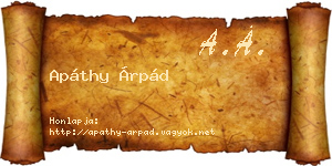 Apáthy Árpád névjegykártya